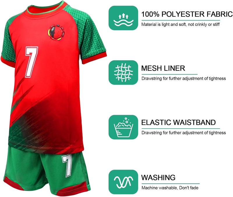 JVF Boys Soccer Jerseys Training Uniforms Soccer Jerseys for Boys Girls Soccer Fans Gift Set 4-14 Years - Image 3